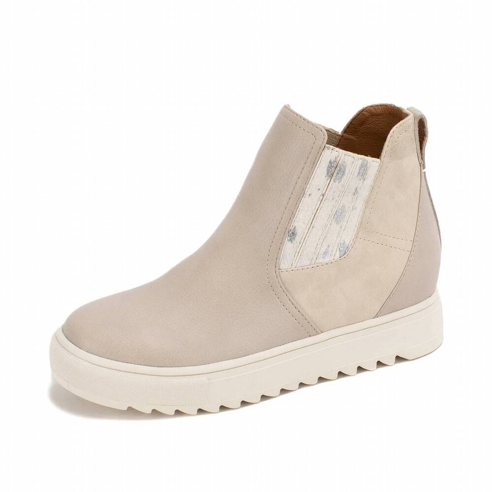 NEW YELLOWBOX women's malvena wedge sneaker boots in bone